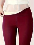 Plush Lined Warm And Cozy Sherpa Leggings For Women-solid Color High Waist Skinny Long Pants Perfect For Winter Sports Fitness A