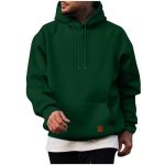 Plus Size Hoodie Casual Drawstring Fleece Pullover Fall Winter Long Sleeve Sweatshirts With Pocket Men's Fashion Hoodies & Sweat