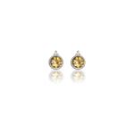Georgini Natural Citrine And Two Natural Diamond November Earrings - Silver
