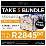 Lobola Bundle - Take 5 1 Ply Dbl Queen Mink Plain Assorted - 5 X 1 Ply 220 X 210 Cm Double-queen