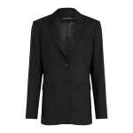 Logo Tape Relaxed Blazer -black