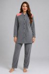 Ladies Button Down Coral Fleece Winter Pyjama Set