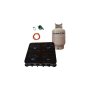 Black 4 Plate Gas Stove With Fittings & Gas Cylinder - 7KG