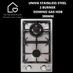 Univa Stainless Steel 2 Burner Domino Gas Hob - 30CM