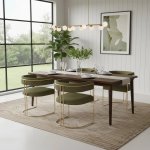 Juliana Metal And Fabric Dining Chair - 3 Colours - Velvet Walnut