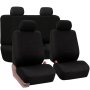 Universal Tablet 9PCS Car Seat Cover Set Fits 5 Seats All-season Polyester Seat Protection Hand Wash Or Dry Clean - Detachable Headrest