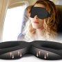 Black Sleep Eye Mask 3D Contoured Cup Sleeping Mask Blindfold Concave Molded Night Sleep Mask Block Out Light Soft Comfort Eye Shade Cover For