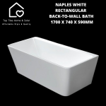 Naples White Rectangular Back-to-wall Bath - 1700 X 740 X 590MM