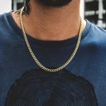 1PC Men's Stainless Steel Cuban Chain Necklace Treasure Accessories With 3/5/7MM Width 60CM Length Chain