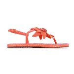 Flat Flower Sandal -orange