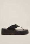 Cotton On Mae Flip Flop Flatform Sandal - Black Pu
