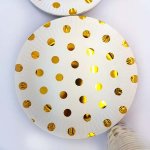 Metallic Gold Polka Dot Paper Plates - Factory Plaza