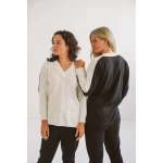 Ruby V-neck Linen Black - XL