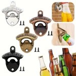 1PC Alloy Bottle Openers Wall Mounted Vintage Beer Bottle Hanging Opener Corkscrew Decorative Bar Gadgets Kitchen Tool Accessori