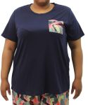 Ladies Pj Top - 6XL Navy
