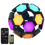 Linkedsparx Dyson Sphere Kit 20PC Smart LED Rgb Hexagon Lights Black – New