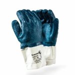 Seamless Liner Safety Cuff With Nitrile Coating TAEKI5 Navy Rough Coated Nitrile Safety Cuff