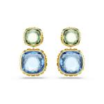 SWAROVSKI Chroma Drop Earrings Cushion Cut Multicolored Gold-tone Plated