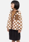 Patterned Fleece Jacket - Brown checked