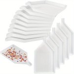 5/10 Pcs White Plastic Bead Sorting Trays For Diamond Painting Material Rhinestone Storage Plate Jewelry Craft Accessory Tools D