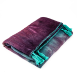 Pure Alpaca Hand Painted Throw In Plum & Teal 30 - Gift Box