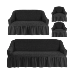 Smte 4 Piece High Elastic Universal Sofa Covers Black With Keychain