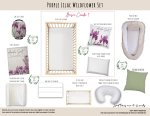 Cot Duvet Bedding Purple Wildflower Lilac Plain Set