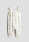 Crinkled Jersey Romper Suit - White Floral