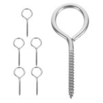 Holibanna 6PCS Heavy Duty Stainless Steel Eye Bolts M6X90MM Self-tapping Screw Eyes For Hanging Ceiling Hooks For Garden Industr