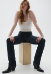 Curvy Fit Slim High Jeans - Dark Denim Blue
