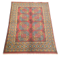 192 X 140CM Brick Red & Green Afghan Akche Bokhara Hand Made Rug