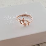 Lanie-rose Rose Gold Plated 925 Sterling Silver Leaf Ring - Size 9