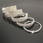 1PC 1 2 3 4 5 Rows Rhinestone Tennis Bracelet Delicate Elastic Elegant Alloy Bridal Hand Jewelry