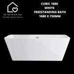 Cubic 1680 White Freestanding Bath - 1680 X 750MM