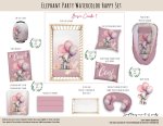 Cot Duvet Bedding Elephant Party Watercolour Happy Set Ellie