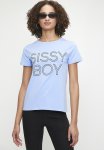 Sissy Boy Izzie: Regular Fit Multi-technique Logo Top - Cornflower