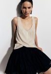 Button-top Vest Top - Beige