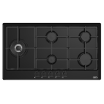 Defy 90CM Gas Hob -5 Burner Black Stainless Steel