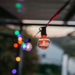 10M Classic String Lights 25 G40 Multicolour Bulbs Black Cable