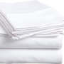 180 Thread Count Poly Percale Fitted Sheets Queen - White