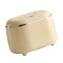 Small Desktop Trash Can With Lid 19X12X14CM Detachable Cream Yellow