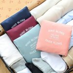 Foldable Large Capacity Travel Organizer Bag Polyester Casual Style With Zipper Closure Machine Washable Pink Portable Luggage H