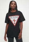 Guess Short Sleeve Crew Neck Triangle Tee - Black