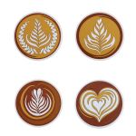Silicone 4 Pack Coasters Latte Art Design Non-slip Coasters - 10CM