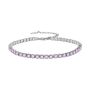 Elegant Sterling Silver Cubic Zirconia Wrapped Tennis Bracelet - Purple
