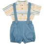 Made 4 Baby Boys 2 Piece Mandarin Shirt & Dungaree Romper 18-24M