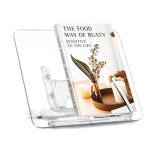 Acrylic Book Stand For Reading Portable Book Holder For Desk Angle Adjustable Textbook Stand For Document Recipe Cookbook Music