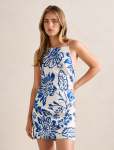 Letty Stretch Linen MINI Dress - 16 Lazuli Floral