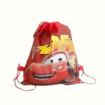 Ume Non-woven Drawstring Backpack With Officially Licensed Cars Lightning Mcqueen Character - Durable Rectangular Pull String Ba