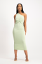 Charlotte One Shoulder Bodycon Dress - Smoke Green - S